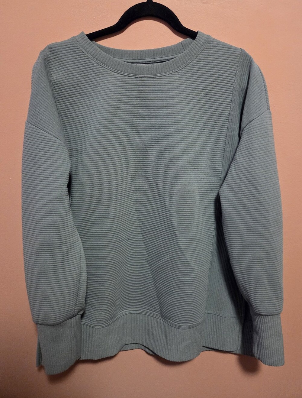 Ribbed Crewneck Sweater - Light Blie